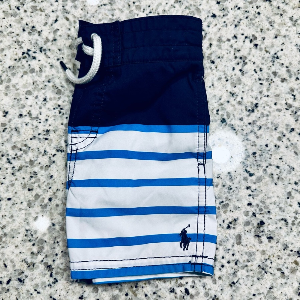 X 2 LIKE NEW/EUC Ralph Lauren Toddler Swim Trunks- Size 12 Months - Picture 5 of 13